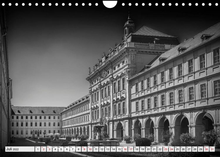 Produktbild: W&Uuml;RZBURG Monochrome Impressionen (Wandkalender 2022 DIN A4 quer)