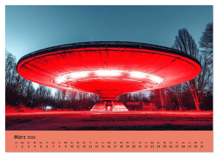 Produktbild: UFOs und Aliens - Au&szlig;erirdische Spuren, verborgene Wahrheit oder blo&szlig;e Fantasie (Wandkalender 2026 DIN A3 quer), CALVENDO Monatskalender