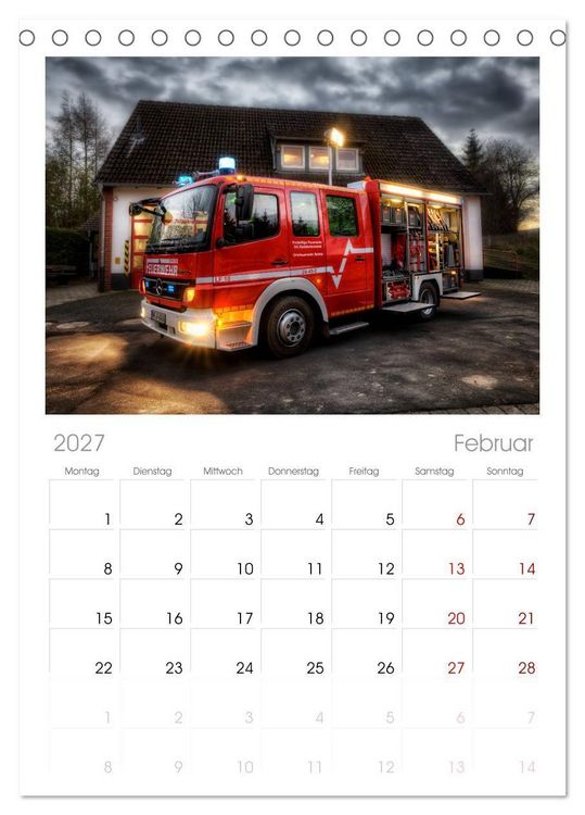 Produktbild: Tischplaner 2027 - Feuerwehr und Rettungsdienst (A5 Tischkalender zum Aufstellen) CALVENDO