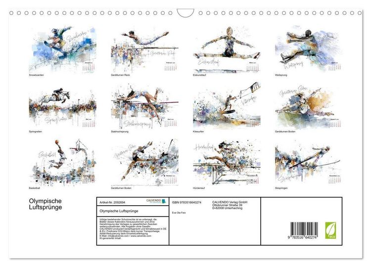 Produktbild: Olympische Luftspr&uuml;nge (Wandkalender 2026 DIN A3 quer), CALVENDO Monatskalender