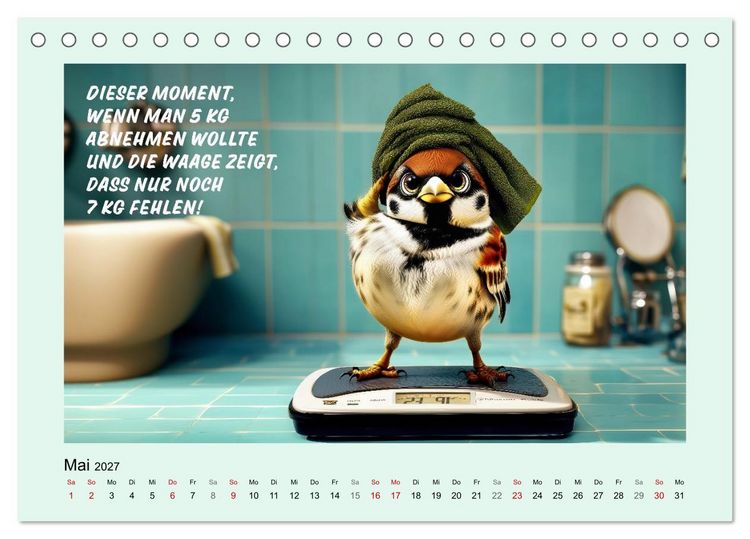 Produktbild: Kesse Spatzen (Tischkalender 2027 DIN A5 quer), CALVENDO Monatskalender