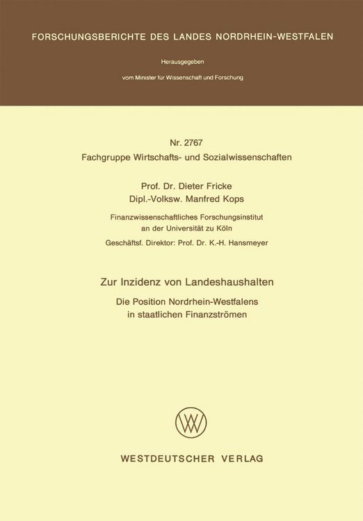Produktbild: Zur Inzidenz von Landeshaushalten