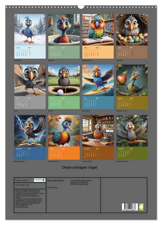 Produktbild: Diese schr&auml;gen V&ouml;gel (Wandkalender 2026 DIN A2 hoch), CALVENDO Monatskalender
