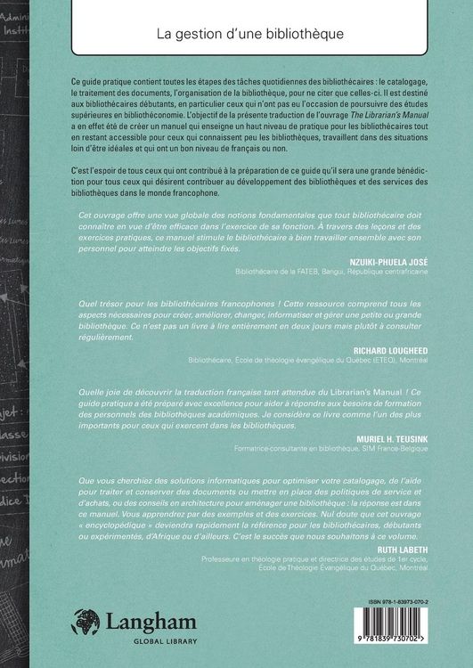Produktbild: La gestion d'une biblioth&egrave;que