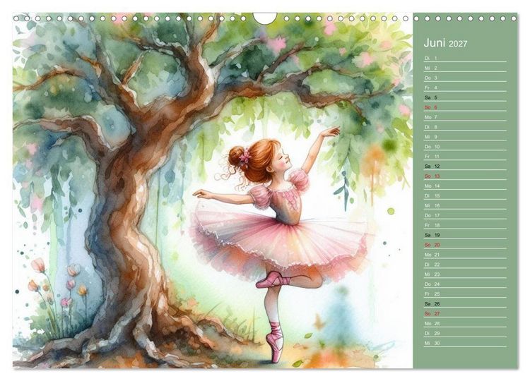 Produktbild: Zauberhafte Ballerina (Wandkalender 2027 DIN A3 quer), CALVENDO Monatskalender