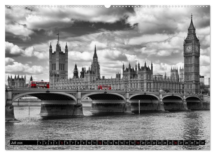 Produktbild: LONDON Stadtansichten (Wandkalender 2026 DIN A2 quer), CALVENDO Monatskalender