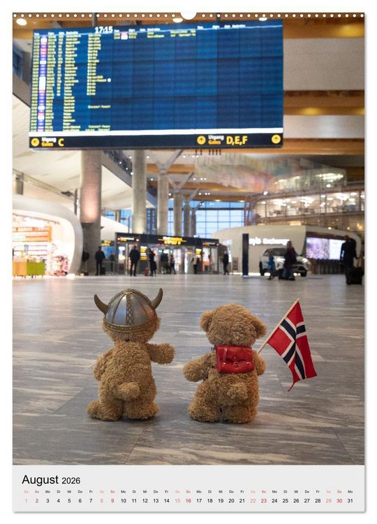 Produktbild: Travelling Teddy liebt es Bunt (Wandkalender 2026 DIN A2 hoch), CALVENDO Monatskalender
