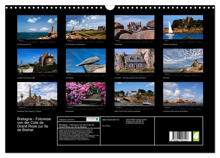 Produktbild: Bretagne - Fotoreise von der Cote de Granit Rose zur Ile de Brehat (Wandkalender 2026 DIN A3 quer), CALVENDO Monatskalender