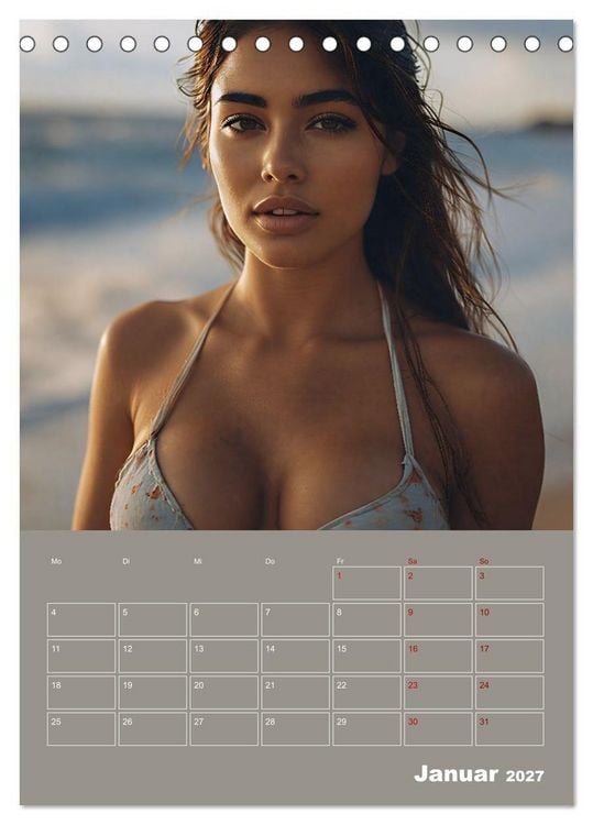 Produktbild: Latina Bikini Kalender: Glamour&ouml;se KI-Kunst mit hei&szlig;en Latina Models (Tischkalender 2027 DIN A5 hoch), CALVENDO Monatskalender