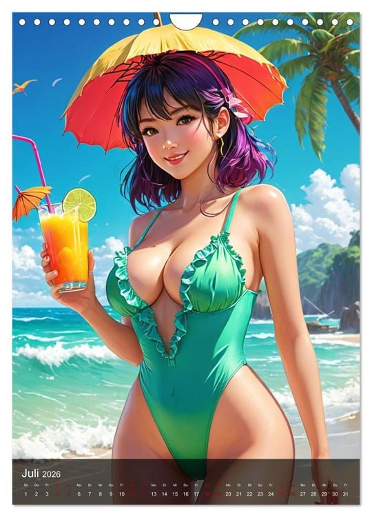 Produktbild: Sexy Manga Girls (Wandkalender 2026 DIN A4 hoch), CALVENDO Monatskalender