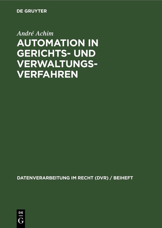 Produktbild: Automation in Gerichts- und Verwaltungsverfahren