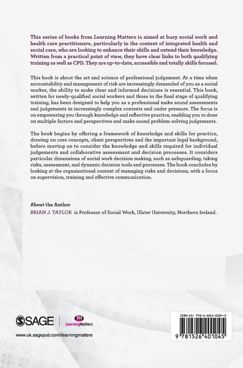 Produktbild: Decision Making, Assessment and Risk in Social Work