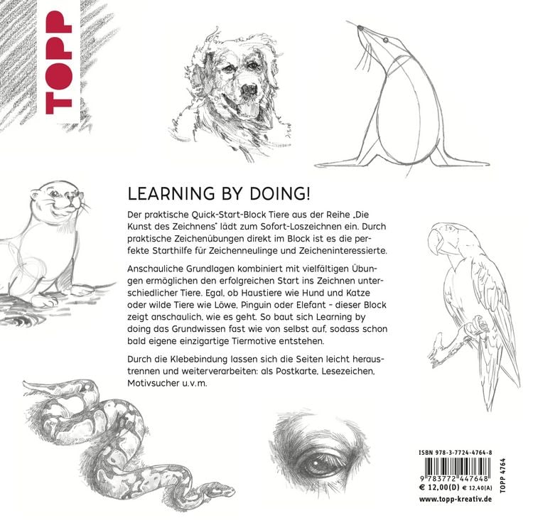 Produktbild: Die Kunst des Zeichnens Tiere. Der Quick-Start-Block