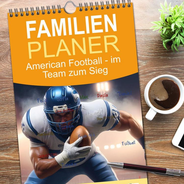 Produktbild: Familienplaner 2026 - American Football - im Team zum Sieg mit 5 Spalten (Wandkalender, 21 x 45 cm) CALVENDO