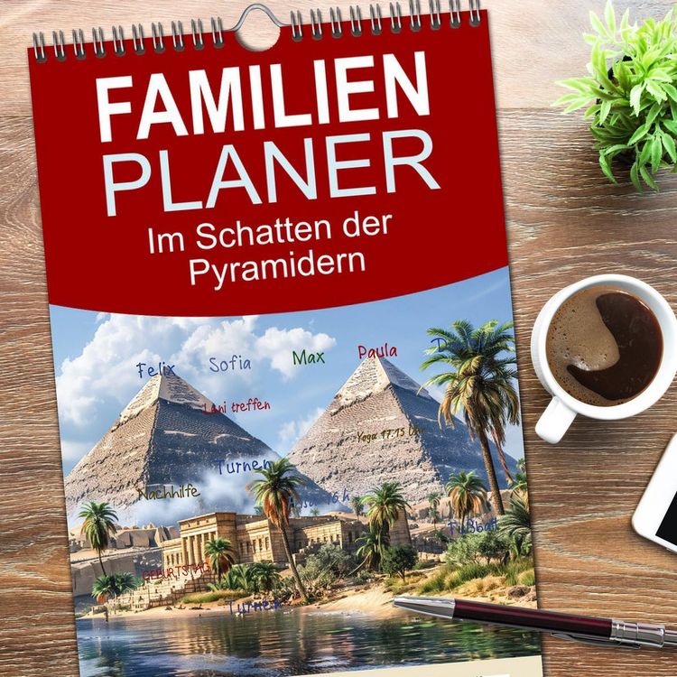 Produktbild: Familienplaner 2026 - Im Schatten der Pyramidern mit 5 Spalten (Wandkalender, 21 x 45 cm) CALVENDO