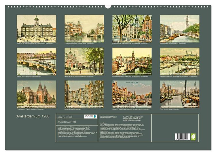 Produktbild: Amsterdam um 1900 (Wandkalender 2026 DIN A2 quer), CALVENDO Monatskalender