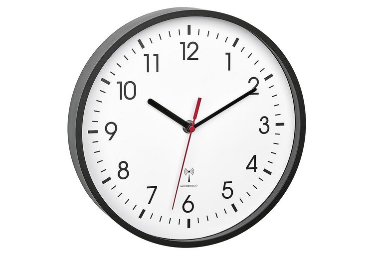 Produktbild: TFA Dostmann 60.3550.01 Funk Wanduhr 24.5cm x 42mm Schwarz