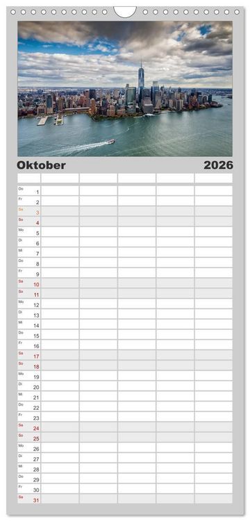 Produktbild: Familienplaner 2026 - New York Impressionen mit 5 Spalten (Wandkalender, 21 x 45 cm) CALVENDO