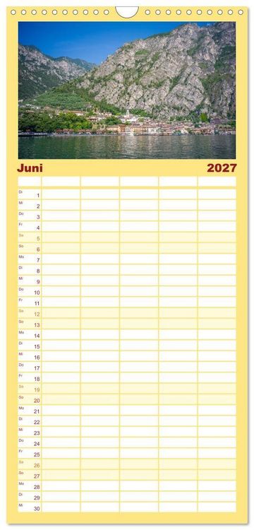 Produktbild: Familienplaner 2027 - Limone sul Garda - Traumhaftes St&auml;dtchen am Gardasee mit 5 Spalten (Wandkalender, 21 x 45 cm) CALVENDO