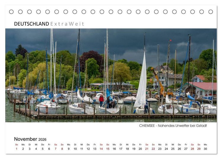 Produktbild: Wei&szlig;blaue Impressionen vom Chiemsee (Tischkalender 2026 DIN A5 quer), CALVENDO Monatskalender