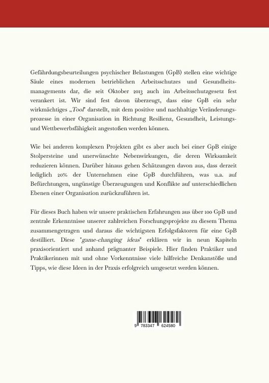 Produktbild: Game Changing Ideas für Gefährdungsanalysen psychischer Belastungen