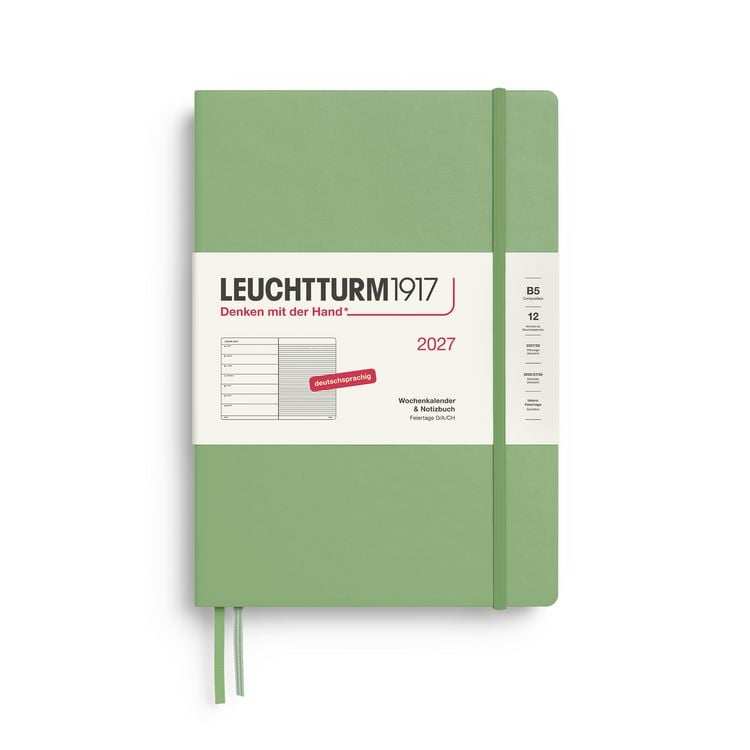 Produktbild: Wochenkalender & Notizbuch Composition (B5) 2027, Salbei, Deutsch