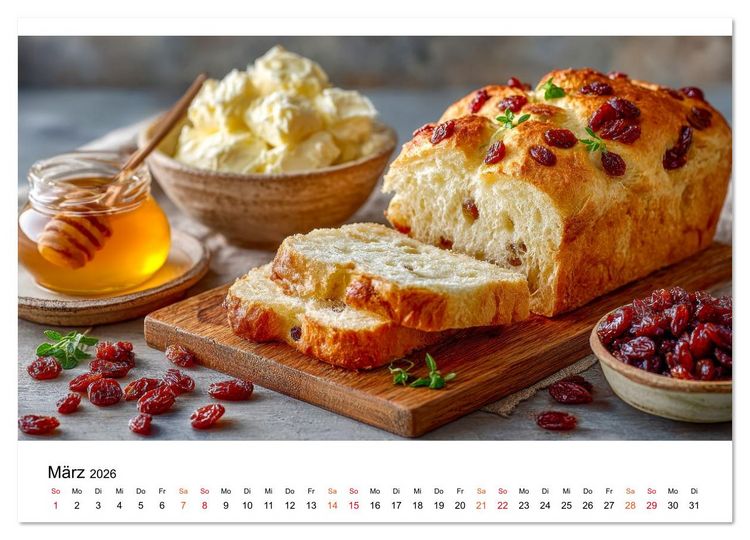 Produktbild: K&uuml;chenkalender Brot (Wandkalender 2026 DIN A2 quer), CALVENDO Monatskalender
