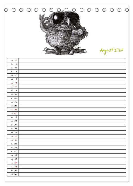 Produktbild: Tieronisch Eulen (Tischkalender 2027 DIN A5 hoch), CALVENDO Monatskalender
