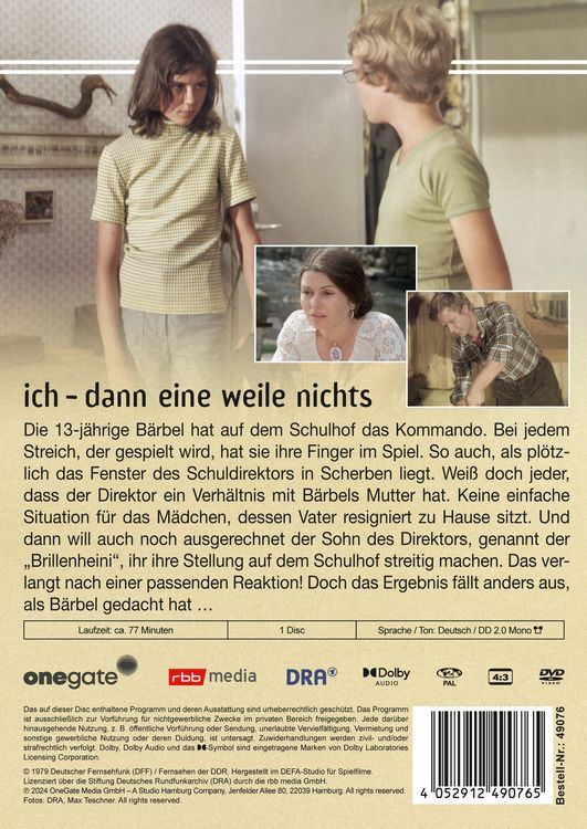Produktbild: Ich - dann eine Weile nichts (DDR TV-Archiv)