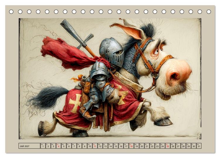 Produktbild: Wundersame Pferde. Karikaturen zwischen Humor, Melancholie und Fantasie (Tischkalender 2027 DIN A5 quer), CALVENDO Monatskalender
