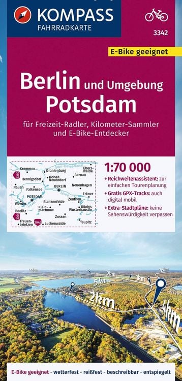 Produktbild: KOMPASS Fahrradkarte 3342 Berlin und Umgebung, Potsdam 1:70.000