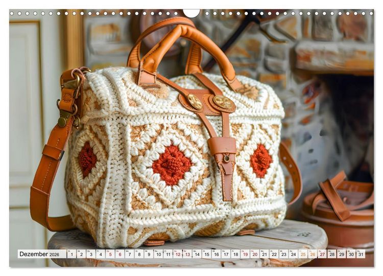 Produktbild: Granny Square Kunst - Ein Jahr voller kreativer H&auml;kelideen (Wandkalender 2026 DIN A3 quer), CALVENDO Monatskalender