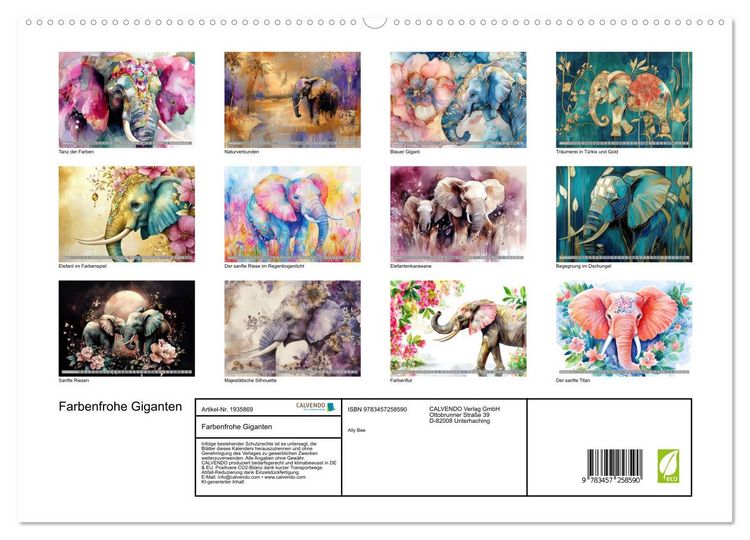 Produktbild: Farbenfrohe Giganten (hochwertiger Premium Wandkalender 2026 DIN A2 quer), Kunstdruck in Hochglanz