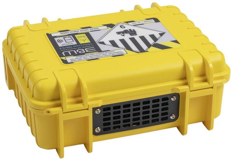 Produktbild: B & W International Akku-Transportkoffer BATTERY.CASE 908.08 (B x H x T) 270 x 215 x 105 mm Gelb/Schwarz PP.41.Y.908