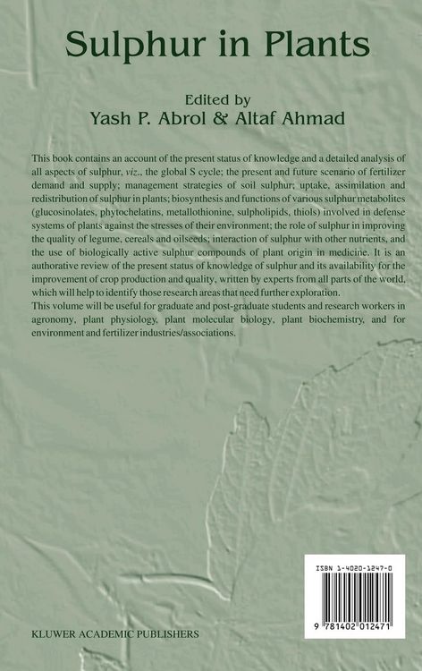 Produktbild: Sulphur in Plants
