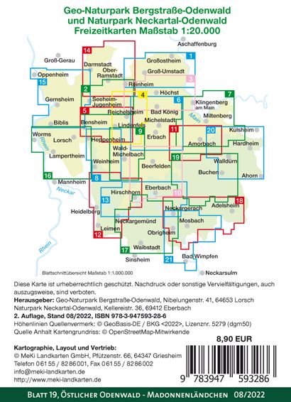 Produktbild: Blatt 19, &Ouml;stlicher Odenwald - Madonnenl&auml;ndchen