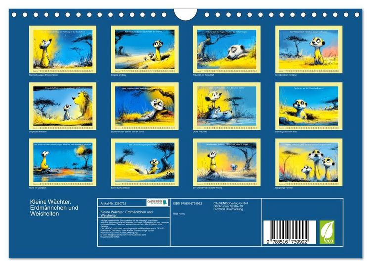 Produktbild: Kleine W&auml;chter. Erdm&auml;nnchen und Weisheiten (Wandkalender 2026 DIN A4 quer), CALVENDO Monatskalender