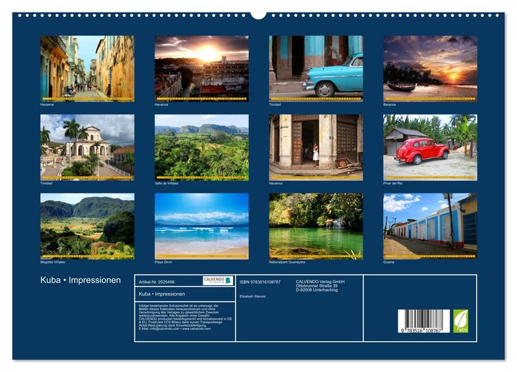 Produktbild: Kuba &bull; Impressionen (hochwertiger Premium Wandkalender 2026 DIN A2 quer), Kunstdruck in Hochglanz