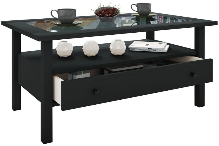 Produktbild: Holz Sofatisch Couchtisch Schublade Lingis L