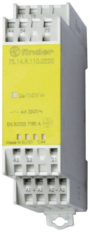 Produktbild: Finder 7S.14.8.230.4310 Relais Nennspannung: 230 V/AC Schaltstrom (max.): 3A 1St.