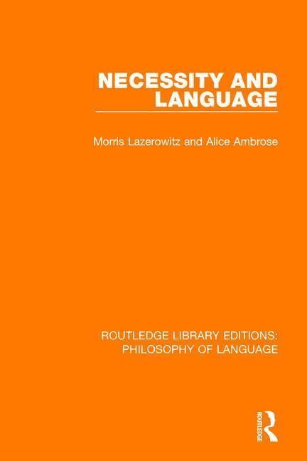 Produktbild: Lazerowitz, M: Necessity and Language