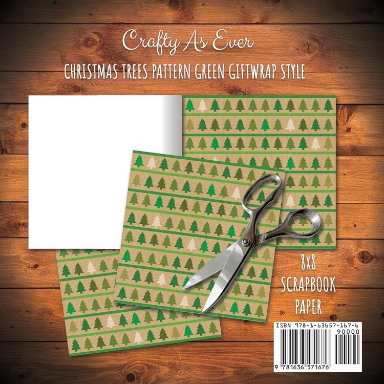 Produktbild: Christmas Trees Pattern Scrapbook Paper Pad 8x8 Decorative Scrapbooking Kit for Cardmaking Gifts, DIY Crafts, Printmaking, Papercrafts, Green Giftwrap Style