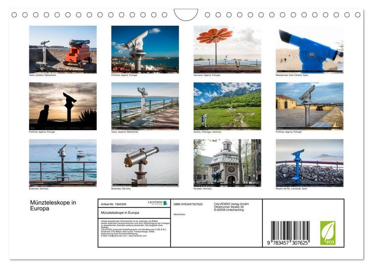 Produktbild: M&uuml;nzteleskope in Europa (Wandkalender 2026 DIN A4 quer), CALVENDO Monatskalender