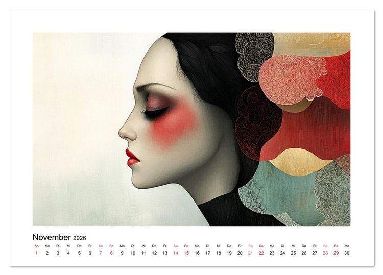 Produktbild: Wo Gesichter tr&auml;umen und Gedanken sichtbar werden (Tischkalender 2026 DIN A5 quer), CALVENDO Monatskalender