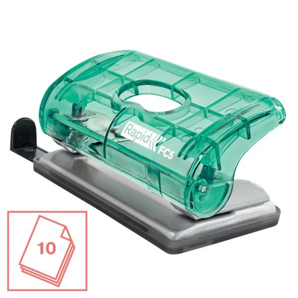 Produktbild: LEITZ Locher Rapid Colour'Breeze FC5 bis 10 Blatt transparent gr&uuml;n