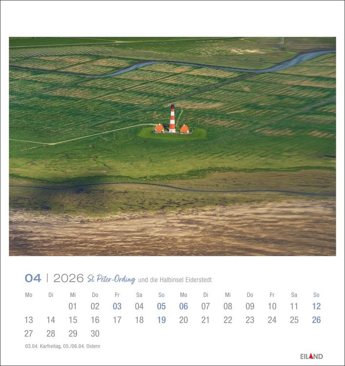 Produktbild: St. Peter-Ording und die Halbinsel Eiderstedt Postkartenkalender 2026