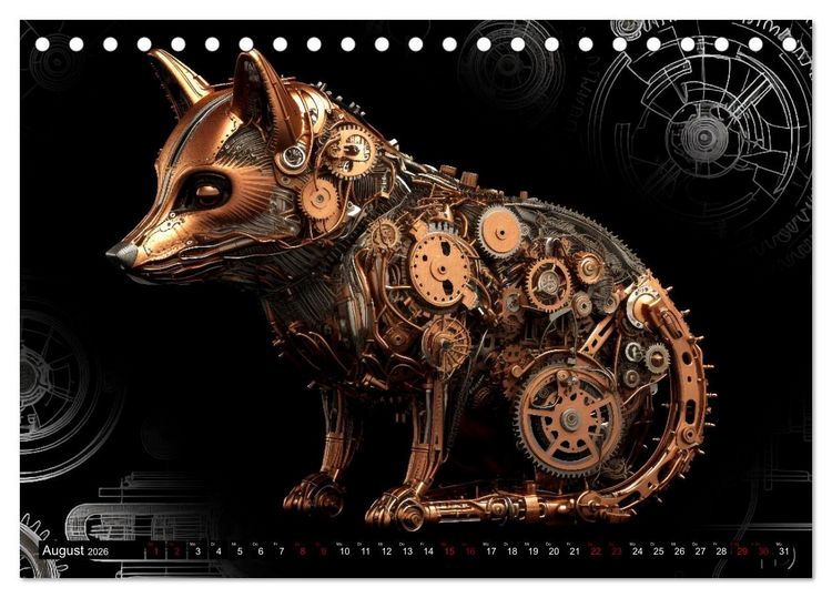 Produktbild: Mechanische Steampunk Tierwelt (Tischkalender 2026 DIN A5 quer), CALVENDO Monatskalender