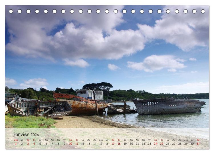 Produktbild: Bretagne Ambiance d'un cimeti&egrave;re &agrave; bateaux (Calendrier de bureau 2026 DIN A5 vertical), CALVENDO calendrier mensuel