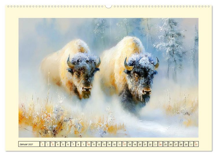 Produktbild: Bisons. Nordamerikas gewaltige Wildrinder (hochwertiger Premium Wandkalender 2027 DIN A2 quer), Kunstdruck in Hochglanz