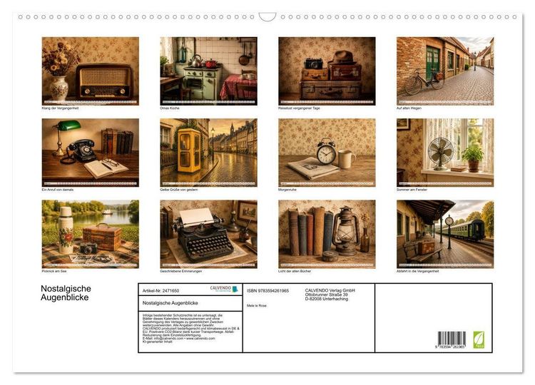Produktbild: Nostalgische Augenblicke (Wandkalender 2027 DIN A2 quer), CALVENDO Monatskalender